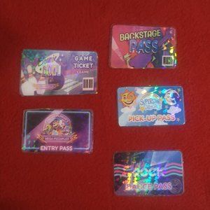 Custom Handmade Laminate Anime Manga Videogame Cosplay Fnaf Pass Pack Of 5!